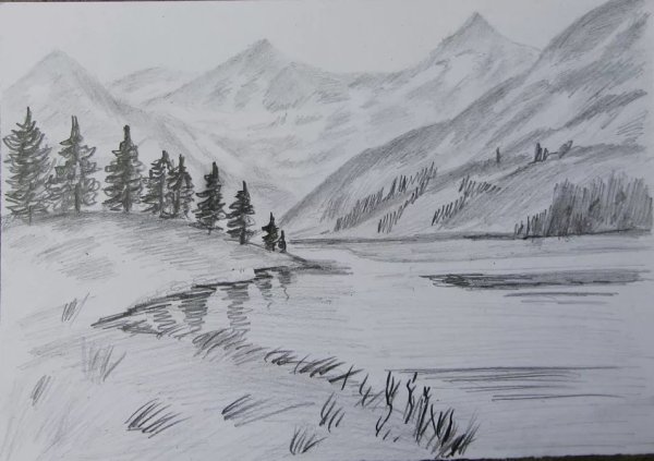 Рисование пейзажа карандашом