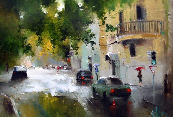 Городской пейзаж художника Сахарова