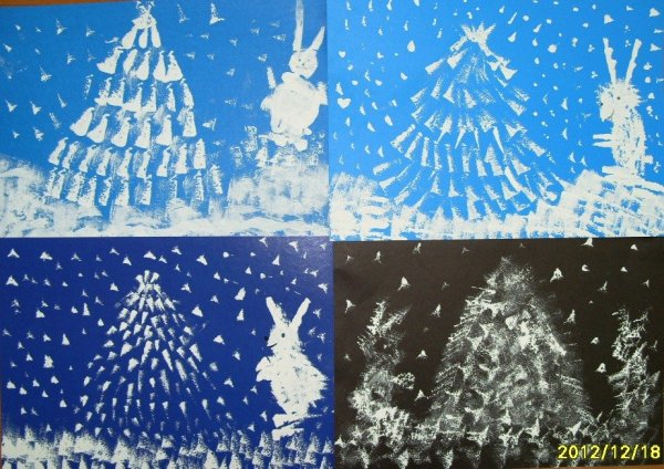 Зимний пейзаж для детского сада