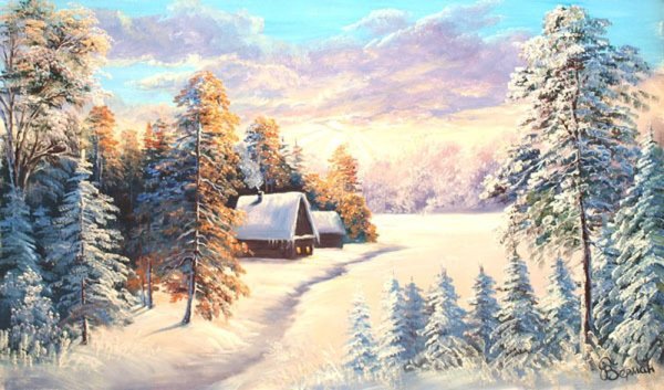 Картины маслом зимний пейзаж Григорий Аванесов