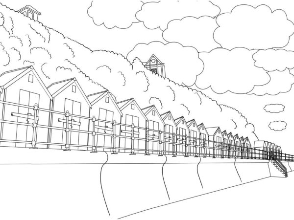 Городской пейзаж нераскрашеный