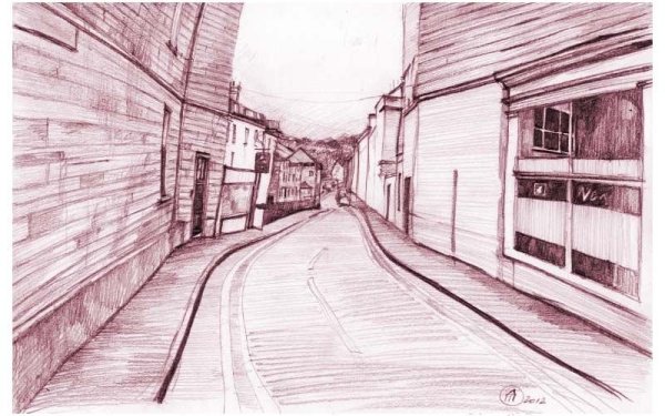 Перспектива улицы с дорогой