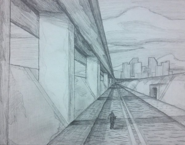 Линейная перспектива город