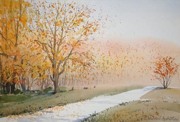 Воздушная перспектива акварелью