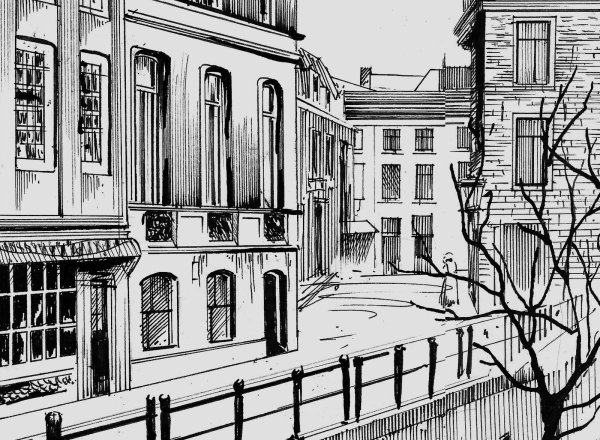 Городской пейзаж в графике