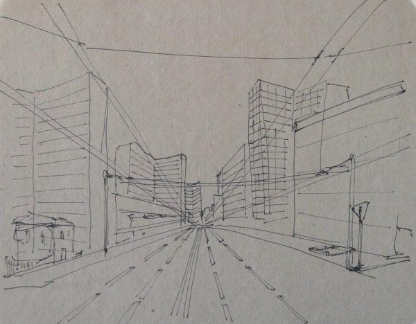 Рисование городского пейзажа