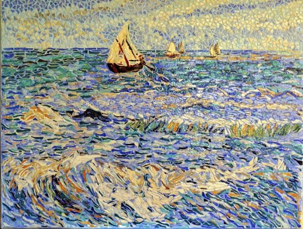 Ван Гог лодки в море