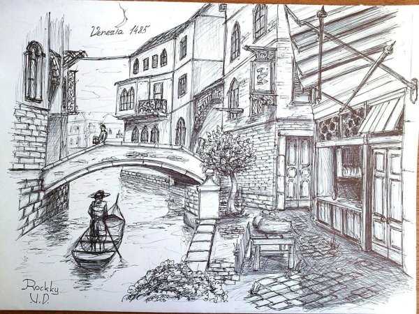 Эскиз городского пейзажа