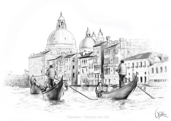 Италия Наброски гондольеры