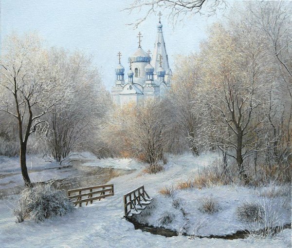 Олег Молчанов зимний пейзаж