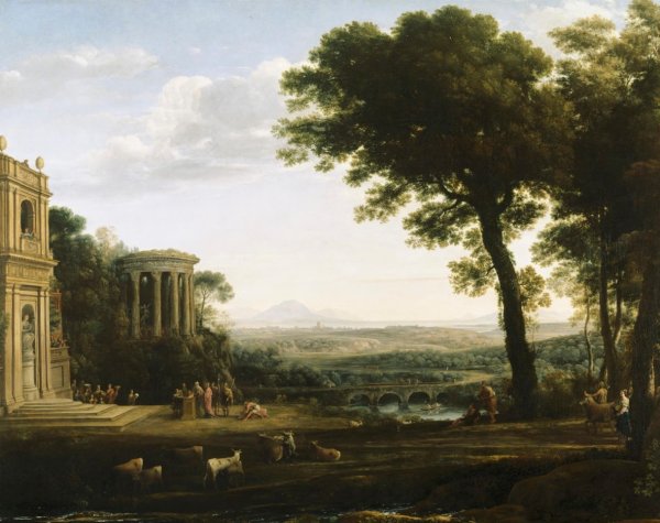 Клод Лоррен пейзаж с жертвоприношением Аполлону