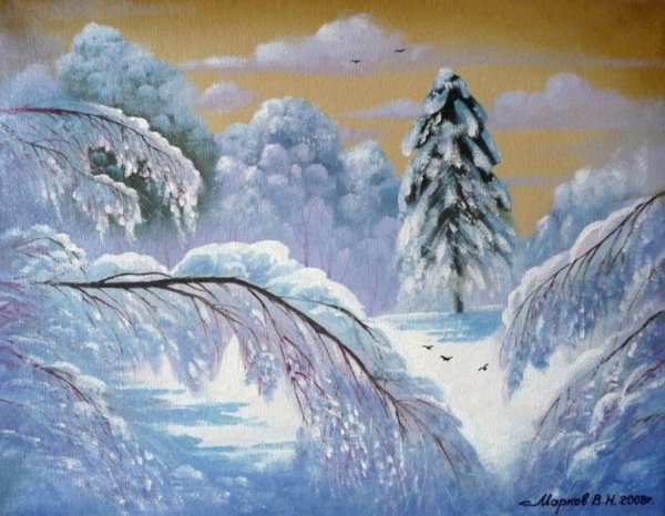 Живопись Виктор Цыганов зима