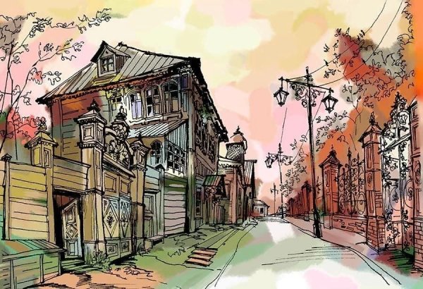 Иркутские зарисовки - художник Олег Беседин