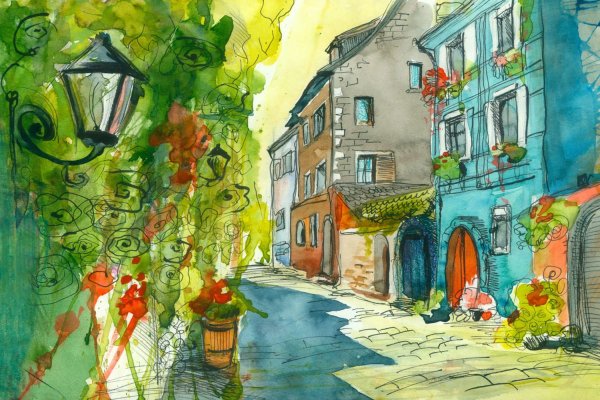 Городской пейзаж Павел Гладков Графика