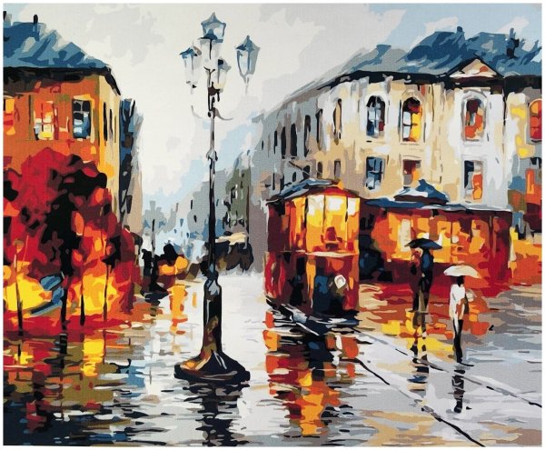 Городской пейзаж акварель