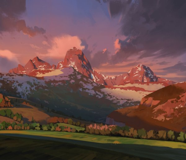 Цифровая живопись горы