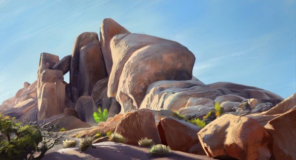 Геншин концепт арт ландшафт