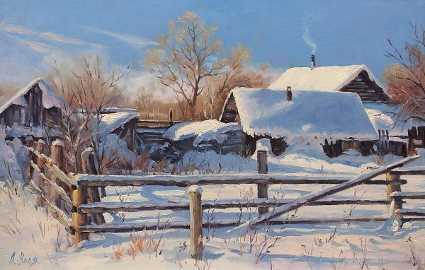 «Деревня зимой». Художник Алексей Степанов