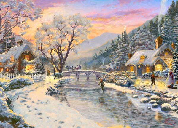 Картина Томас Кинкаде зима