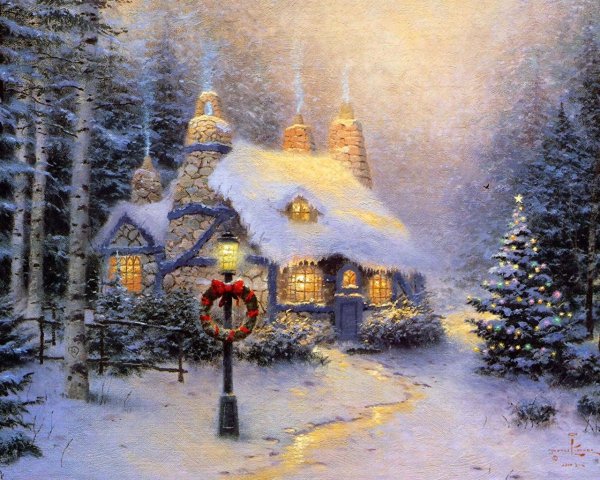 Thomas Kinkade Рождественские домики