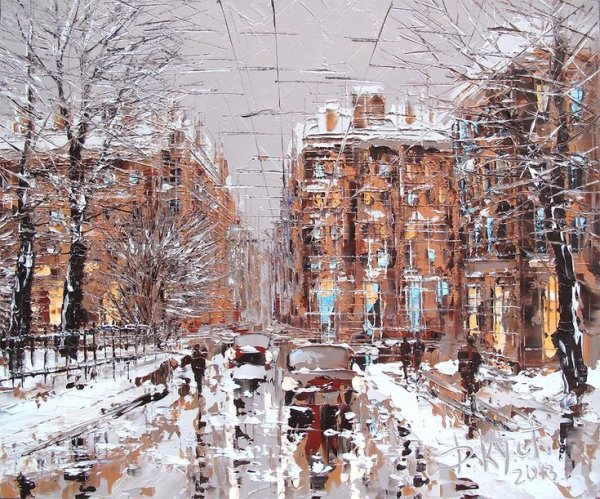 Художник Дмитрий Кустанович зима