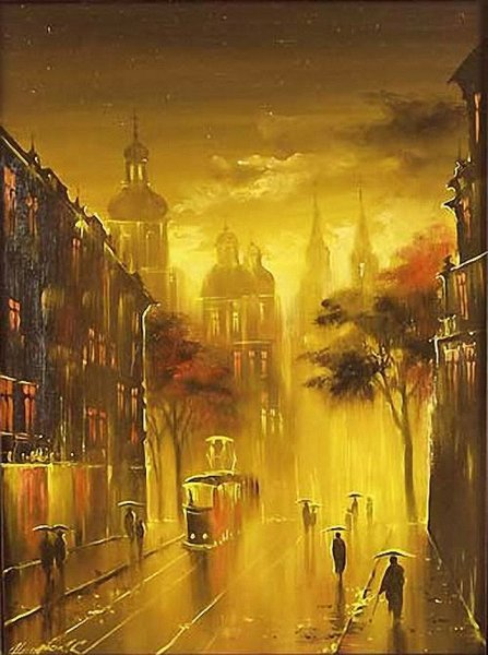 Марк Петтит,"улочка Венеции" Жанр искусства