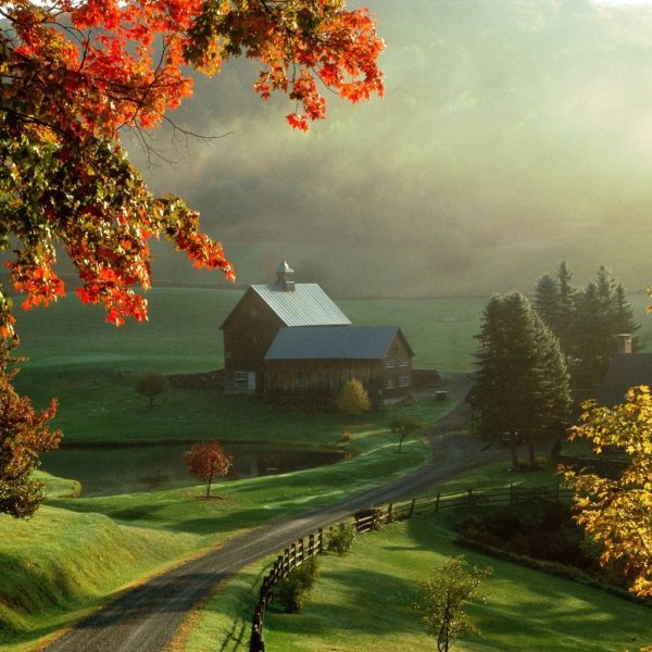 Домик в деревне осень