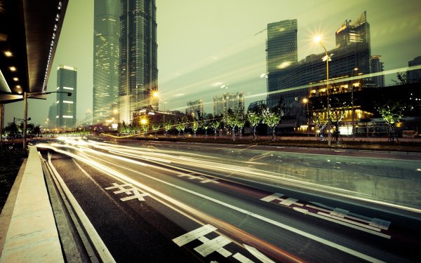 Ночной город дорога