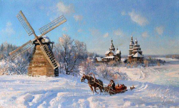 Владимир Жданов зима в деревне