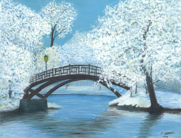 Зимний пейзаж маслом для начинающих