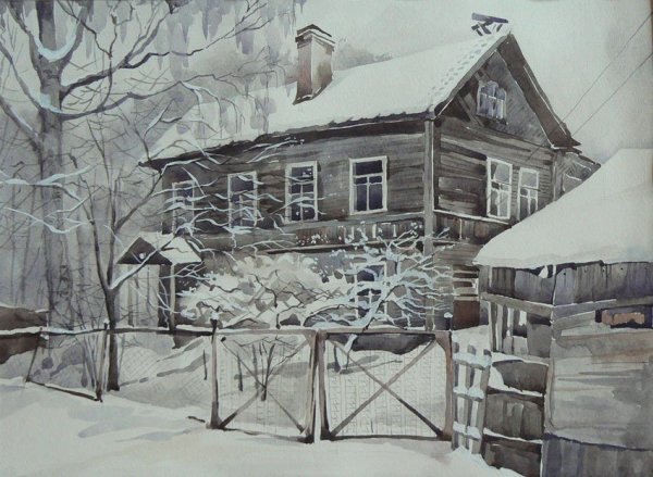 Зимний пейзаж художника Борисова