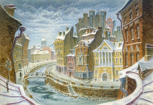 Владимир Колбасов акварельный Петербург