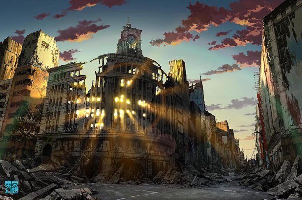 Разрушенный Токио аниме