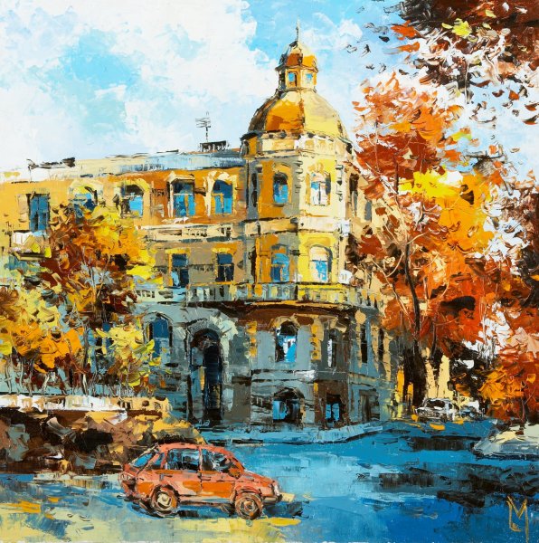 Городской пейзаж Барнаул акварель