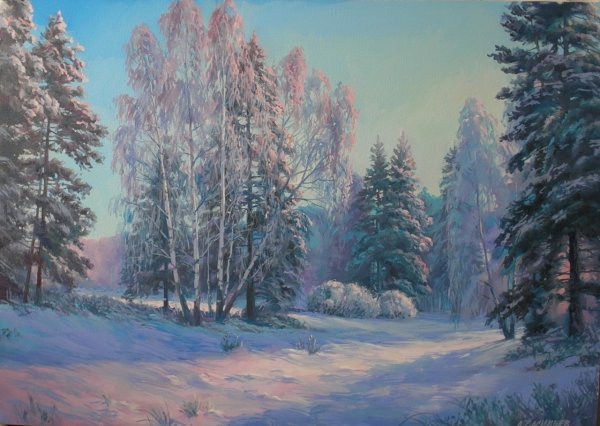 Художник Алексей Васильев зима