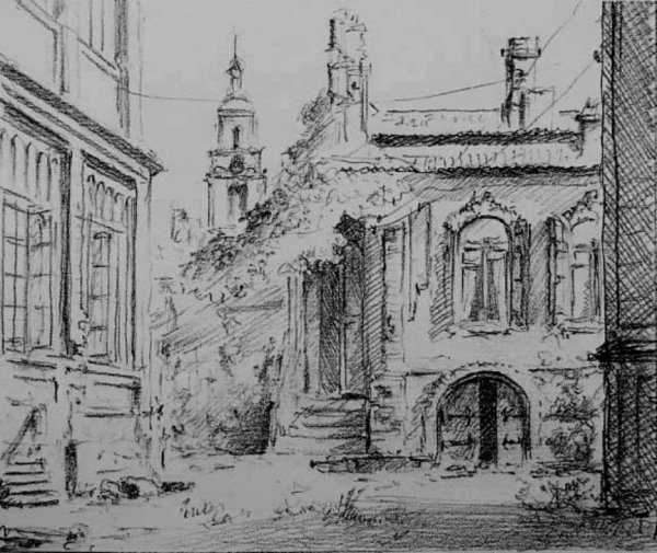 Архитектурный пейзаж в графике