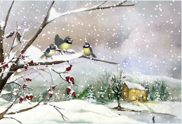 Пейзаж с синичками