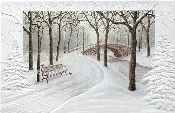 Зимний парк пейзаж для детей