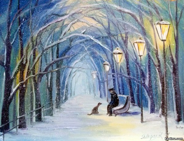 Ольга Дарчук картины зимние