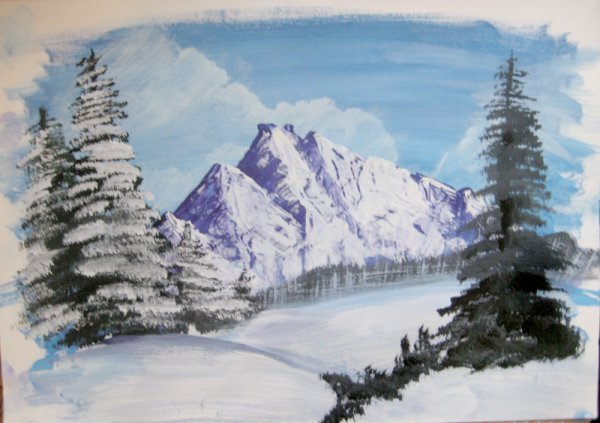 Зимний пейзаж рисунок