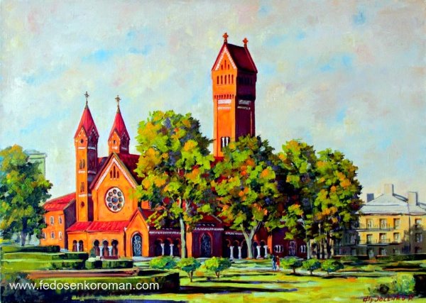 Красный костел Минск арт