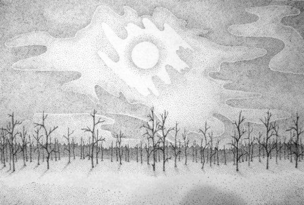 Стилизованный пейзаж Графика