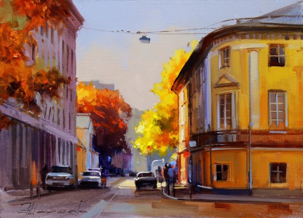Городской пейзаж Шалаев Алексей живопись московские улочки