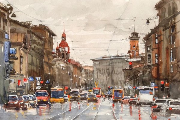 Акварельный Петербург художника Сергея Алексеева