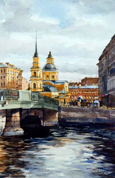 Сергей Алексеев акварель Питер