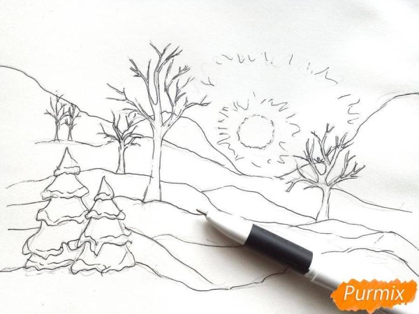 Раскраска пейзаж