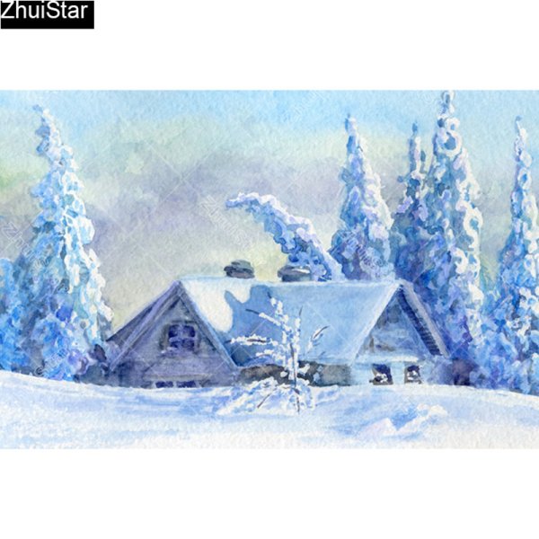 Зима гуашью