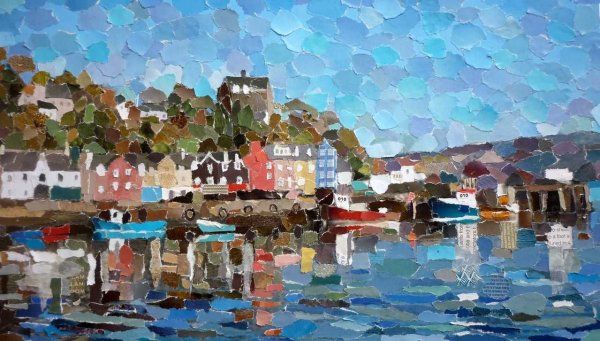 Пейзаж из кусочков бумаги