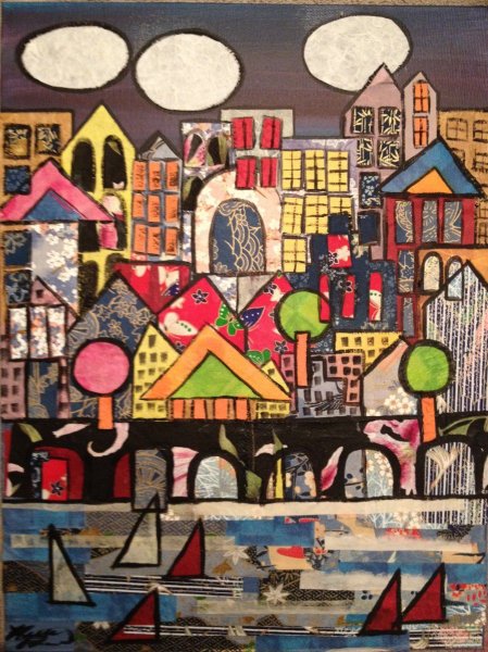 Декоративный пейзаж коллаж