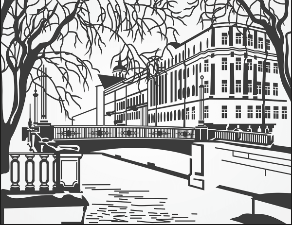 Городской пейзаж трафарет